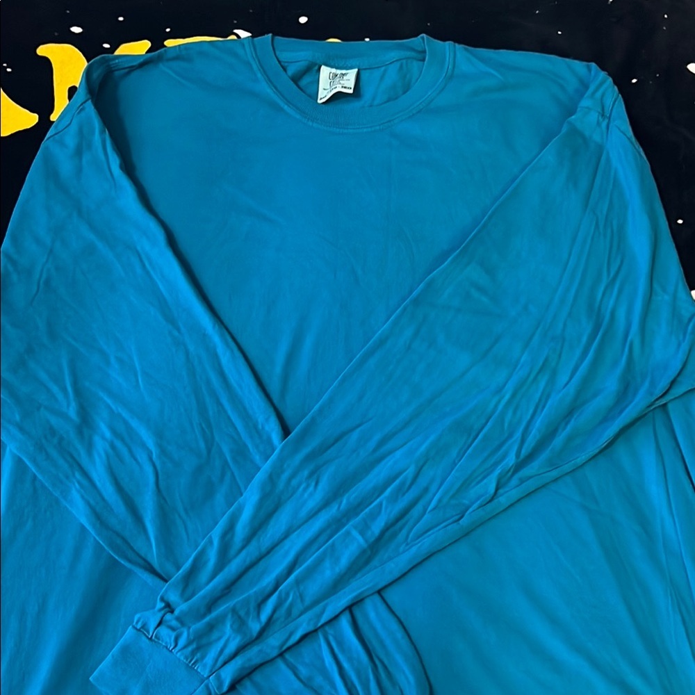 Comfort Colors Blue Long Sleeve Tee Classic Crew Neck